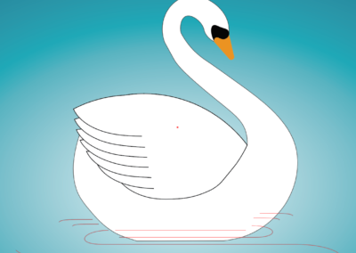Swan illustration on a green background